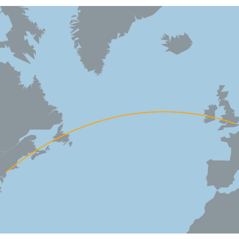 Most basic connection map with Python and Basemap.